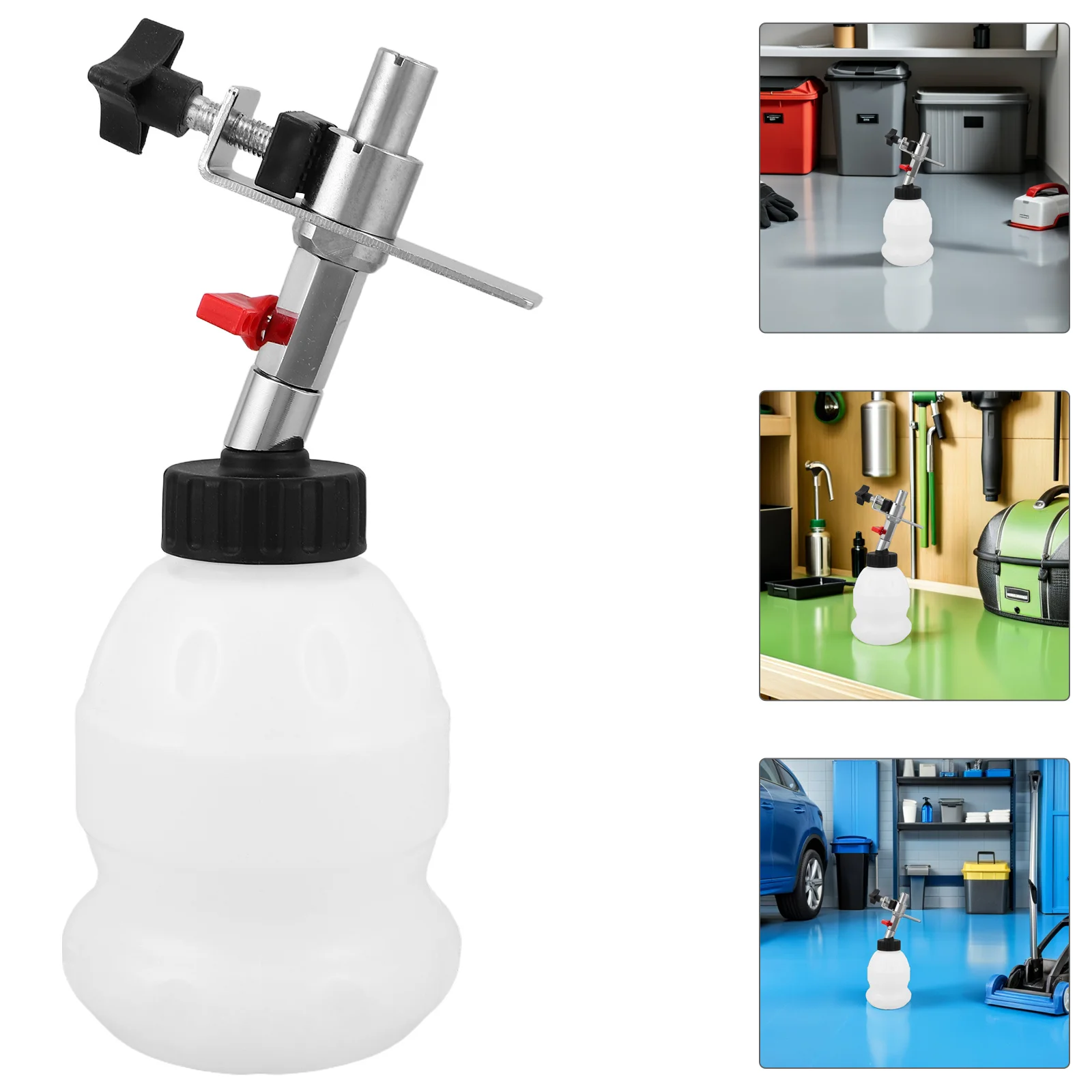 

1L Brake Oil Bottle Angled Spout Universal Bleeder Bottle For Quick Safe Fluid Replacement Durable Plastic Alloy Container