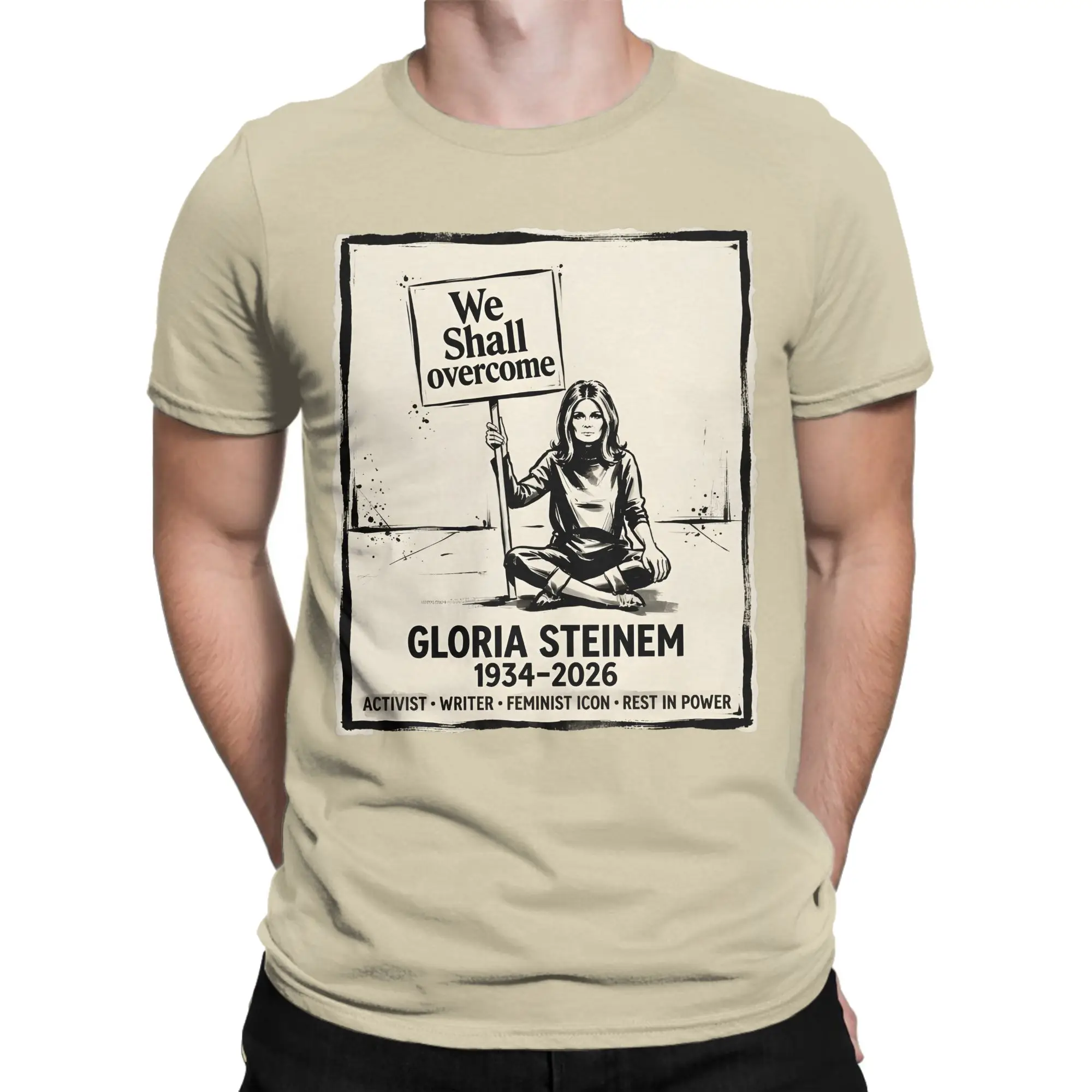 Oversized T Shirt Gloria Steinem  100% Cotton T-Shirts  Fashion Tshirt for Mens Summer Y2K Retro Casual Short Sleeve Top Tees