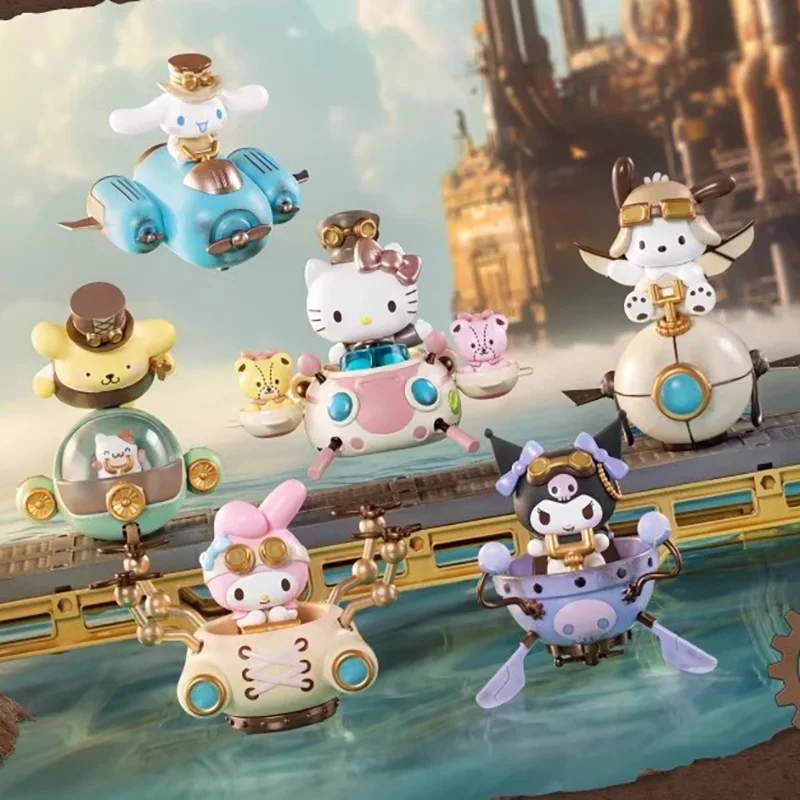 Hello kitty Blind Box Family Steampunk Series Anime Figure Kawaii Kuromi Decor Mystery Box Guess Bag Girl Surprise ChristmasGift