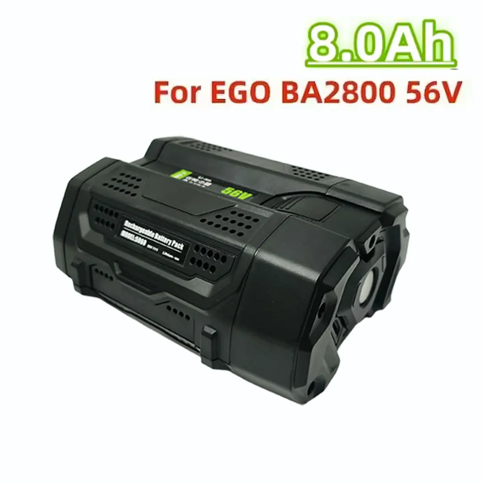 Voor 56V EGO gereedschap lithium vervangende 8.0Ah batterij met snellaadfunctie voor BA4200 BA4200T BA1400 BA1400T CS1604, langdurig gebruik.