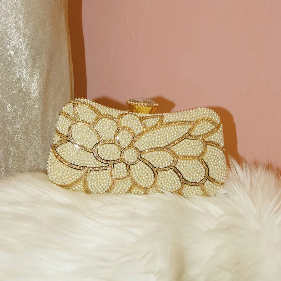 

Золотая блестящая элегантная сумка для ужина с бриллиантами и цветами, сумка через плечо, универсальная сумка Cheongsam премиум-класса