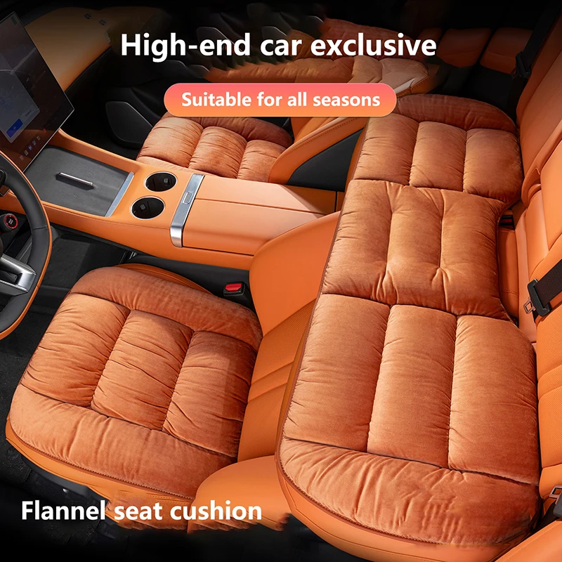 

Теплый нескользящий зимний чехол-накидка на заднее сиденье автомобиля из толстого плюшевого фланеля для комфорта, универсальные чехлы на сиденья