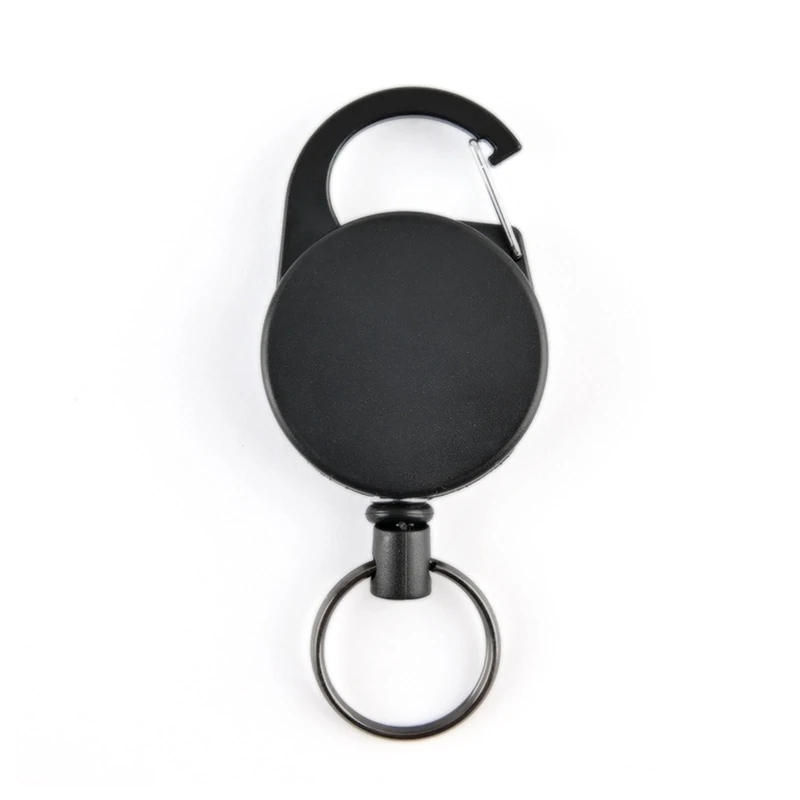 Retractable Keychain Heavy Duty for Key Chain Carabiner Retractable Badge Holder Reel 23 Inches Steel Wire Rope for Dropship