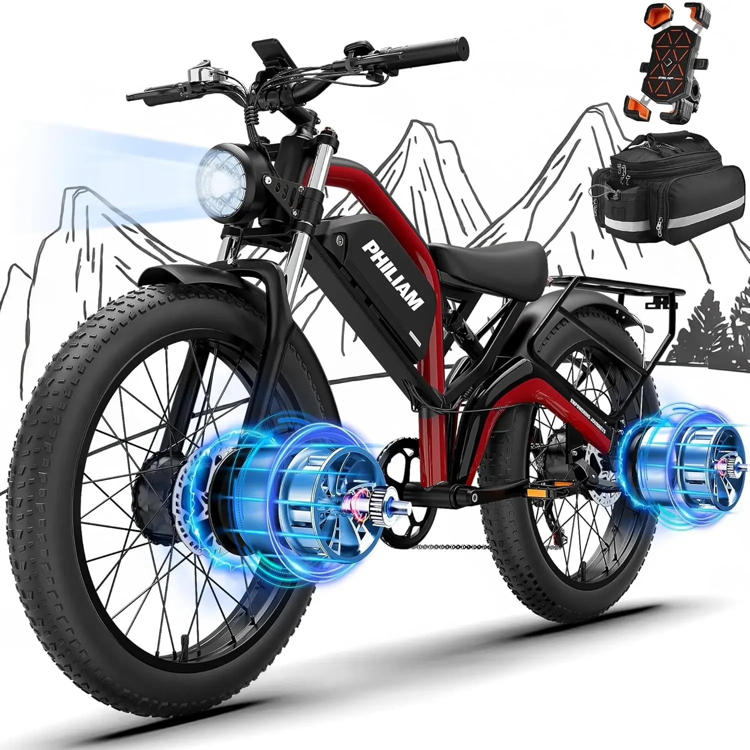

Electric Bike for Adults,5000W/3000W Peak Dual Motor ebike 35MPH E Bikes for Men Women,52V 32/23AH Battery, 80/100, Customized