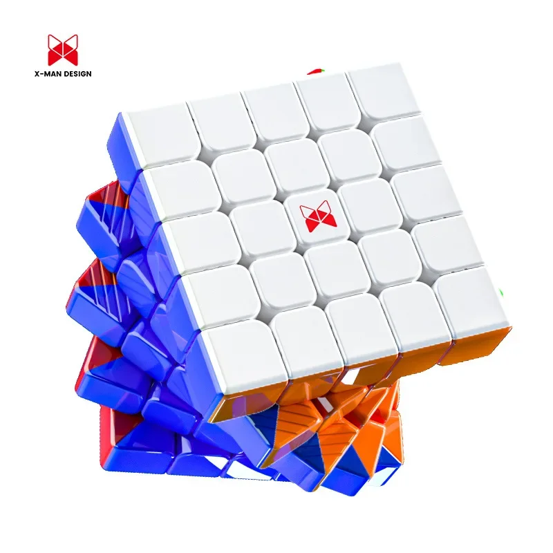 Qiyi XMD Hong 5x5 Magnetic Speed Cube Stickerless Magic Cubes 5x5x5 Smooth Puzzle Toys Gift for Kids and Adults UV Cubo Magico