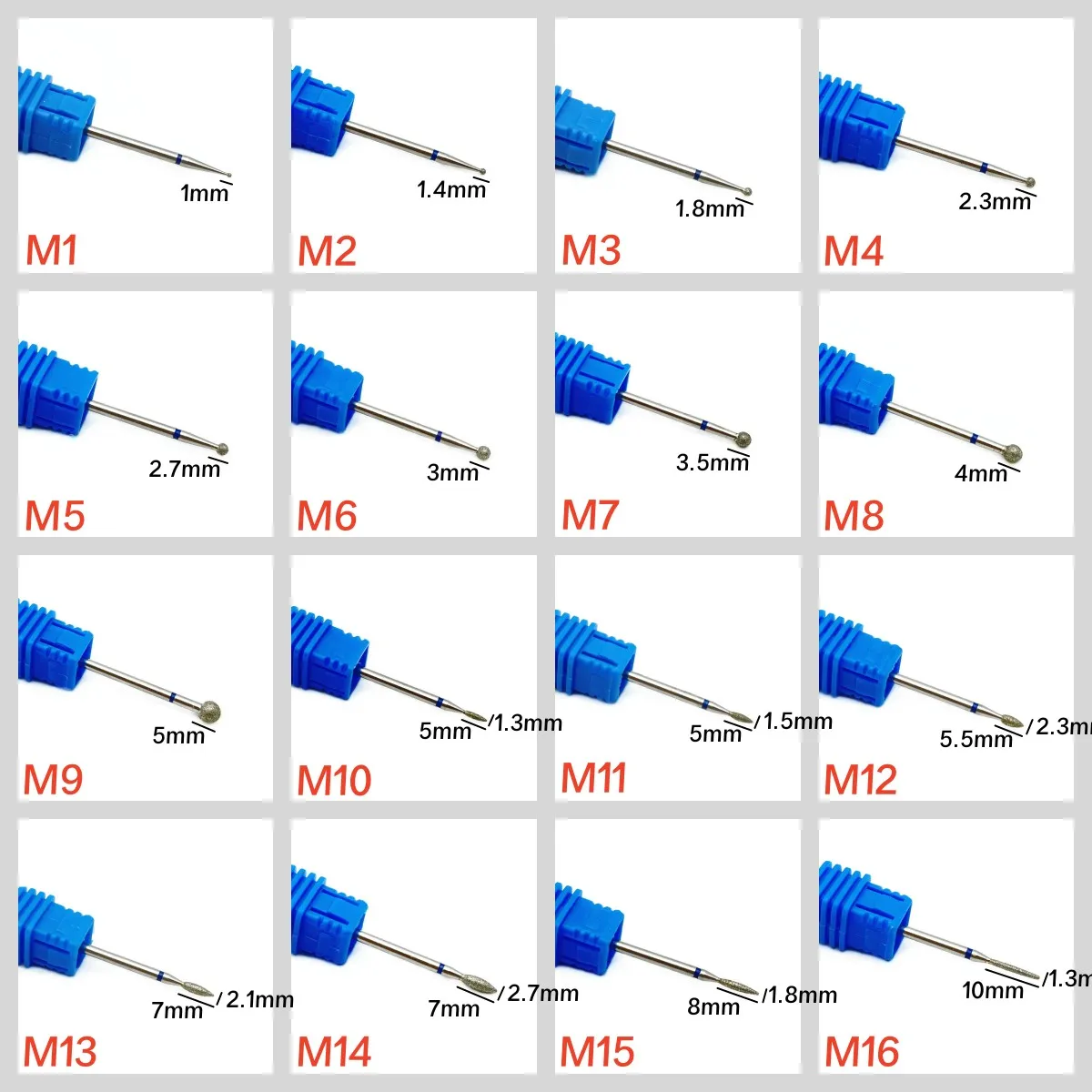 1Pcs Medium Grit Size Diamond Nail Drill Bit Cuticle Clean Diamond Nail Drill Bits for Dead Skin Pro Russian Cuticle Burr Tools