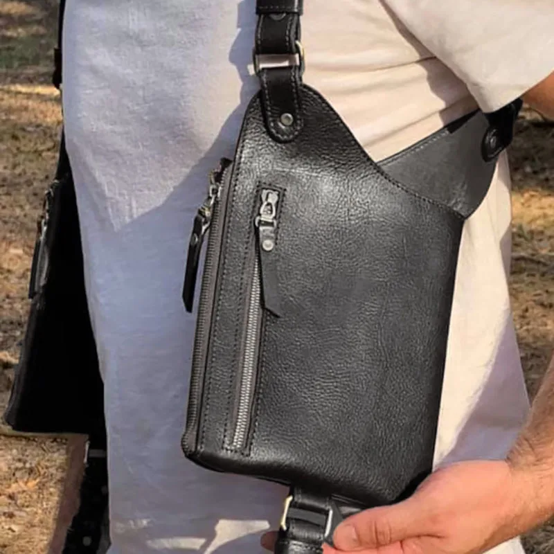 Funda con arnés de cuero Steampunk Medieval para hombre y mujer, cinturón de hombro ajustable, funda para teléfono, cartera, bolsillo, bolsa vikinga