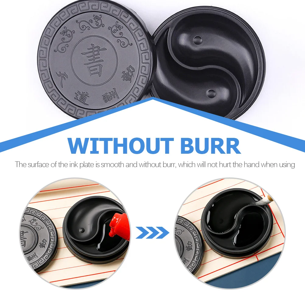 2Pcs Traditional Ink Plate Fine Workmanship Calligraphy Tool Students Gift Painting Inkstone Calligraphy Inkslab