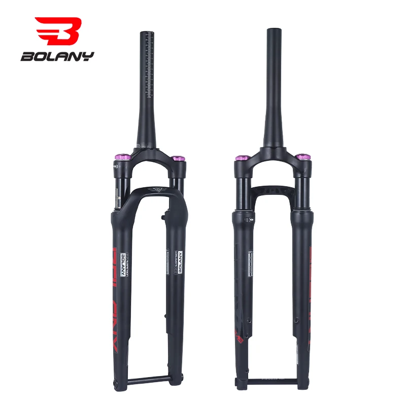 BOLANY Road Bicycle Air Fork 60mm Travel 700C Off-Road Disc Brake Air Suspension Manual Lock 100*12mm Thru Axle Bike Shock