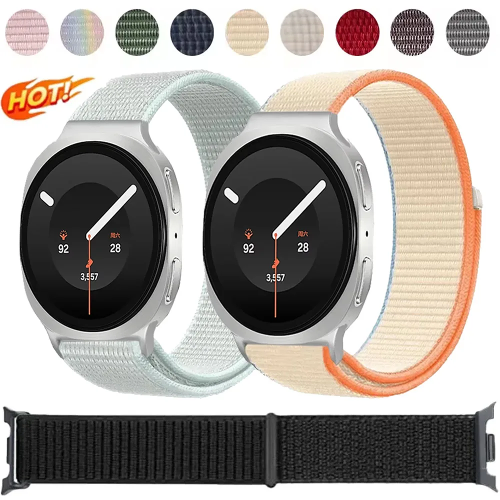Metal Connecting Nylon Loop Strap for Samsung Galaxy Watch 9 8 40mm 44mm Official Replace Bracelet Galaxy Watch 8 Classic 46mm
