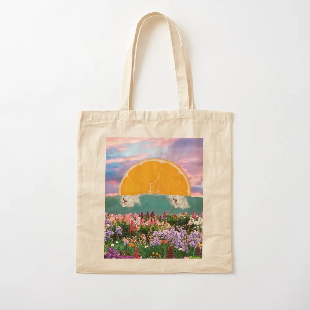 surfing wild flowers Tote Bag shopping bag logo Reusable bags Portable shopping bag shopping bags foldable