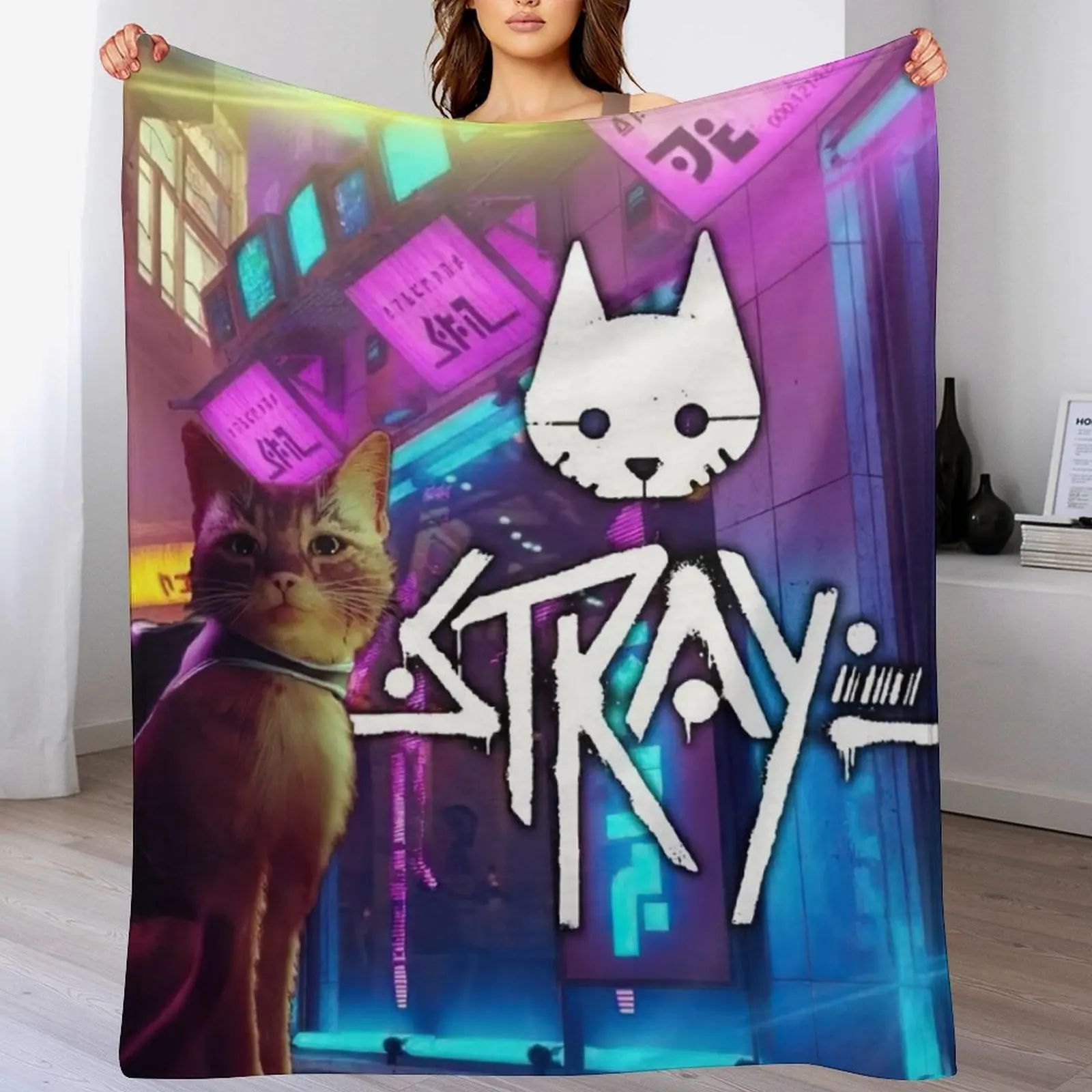 stray game cat sad Throw Blanket Multi-Purpose Luxury Designer Blankets