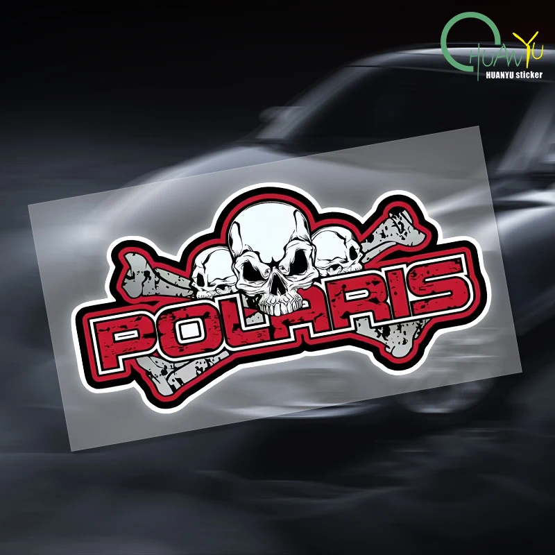 For Polaris Skull Decal Sunscreen Car Sticker Creativite Bumper Motorcycle Waterproof Vinyl Car Wrap