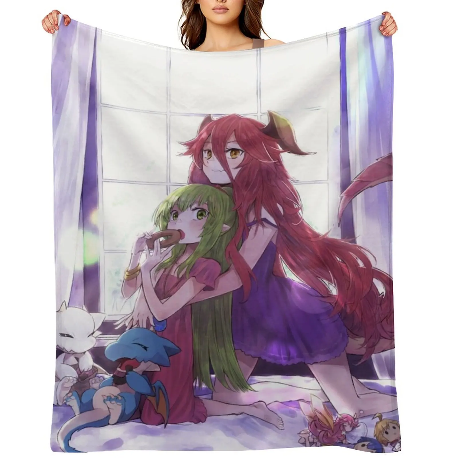 Dragalia lost x Fire Emblem | Notte x Mym Throw Blanket Vintage Soft Luxury St Camping Stuffeds Blankets