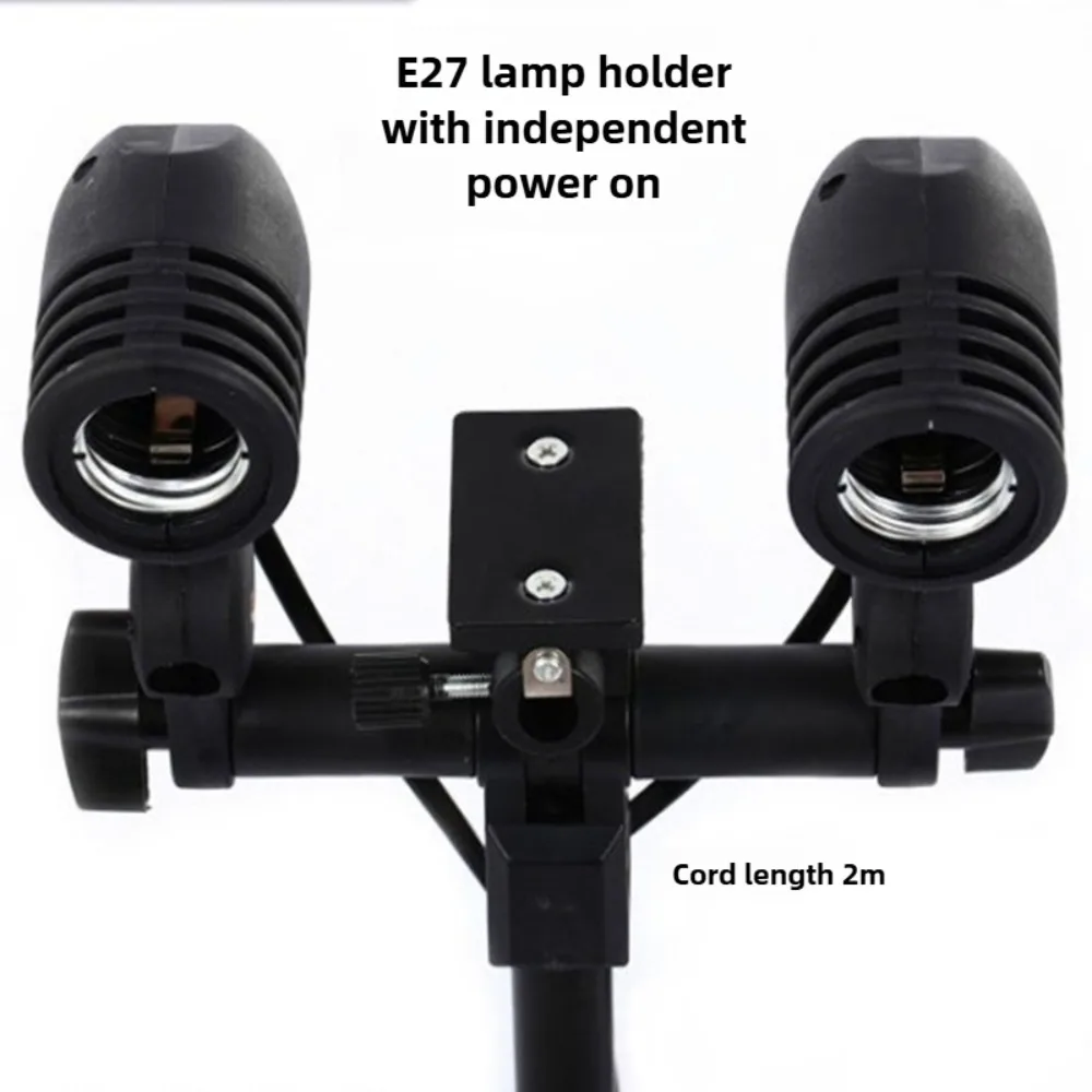 전구 스탠드 2M, E27 AC 소켓과 우산형 램프 홀더, 식물 조명 스탠드, 사진 비디오 스튜디오용 사진 조명 마운트