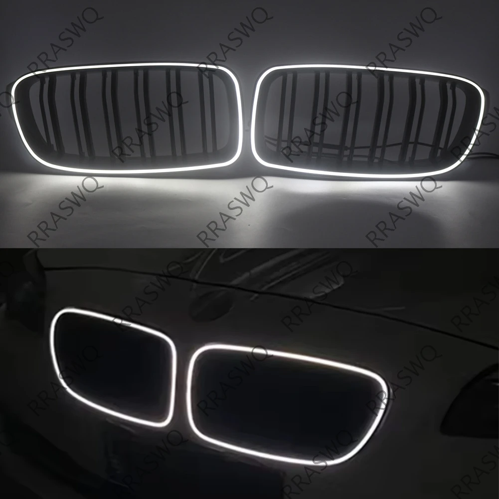 Car LED White Front Bumper Grill Front Kidney Grille For BMW 5 Series F10 F11 2010-2016 2011 2012 2013 2014 2015