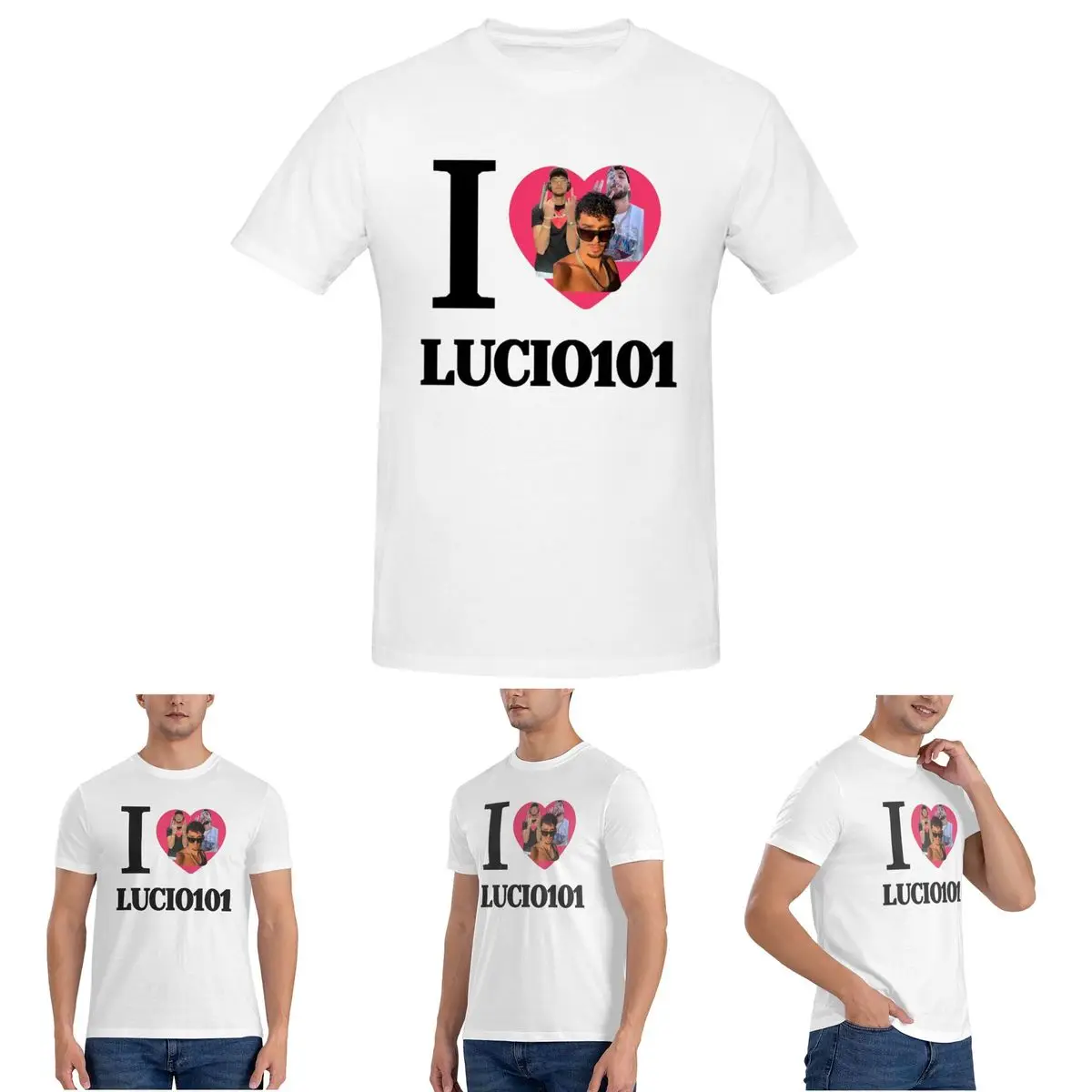 

Мужская футболка I Love Lucio101, хлопковые футболки больших размеров, мужские футболки с коротким круглым вырезом, летняя одежда, топы S-6XL