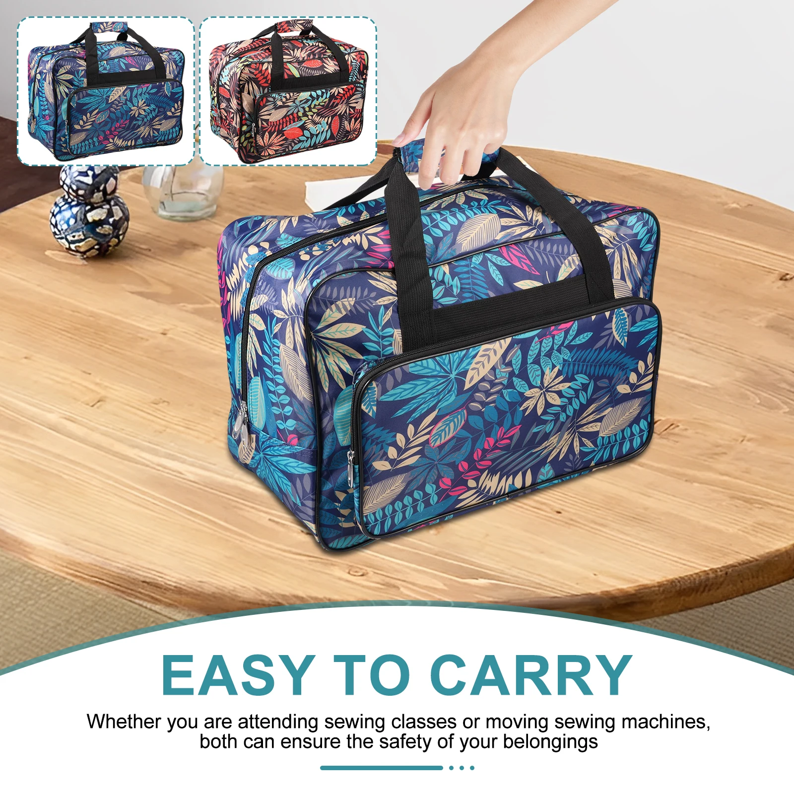 

Сумка для хранения швейной машины из ткани Оксфорд, большая вместительная сумка для переноски швейной машины с гладкой молнией полной ширины для рукоделия