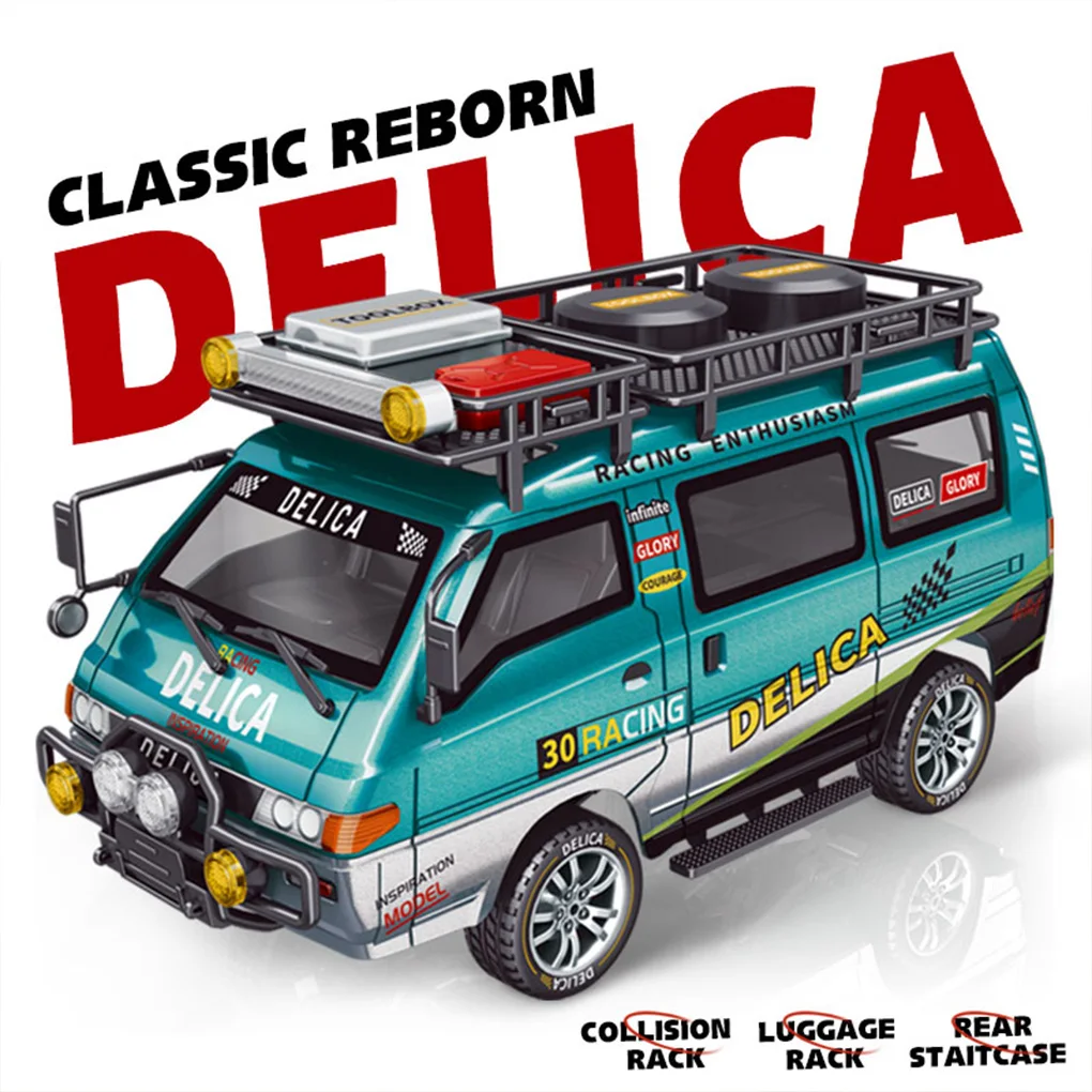 Delica 1/24 coche todoterreno mecánico RC con Control remoto 2WD/4WD vehículo todoterreno con faros controlables y cambios para juguetes para niños