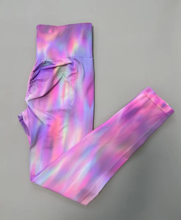 Neue Frauen Tie Dye Hohe Taille Legging Push-Up Scrunch Gym Sport Yoga Hosen Elastische Weiche Strumpfhosen Workout Booty Leggins Nylon – Detail 29