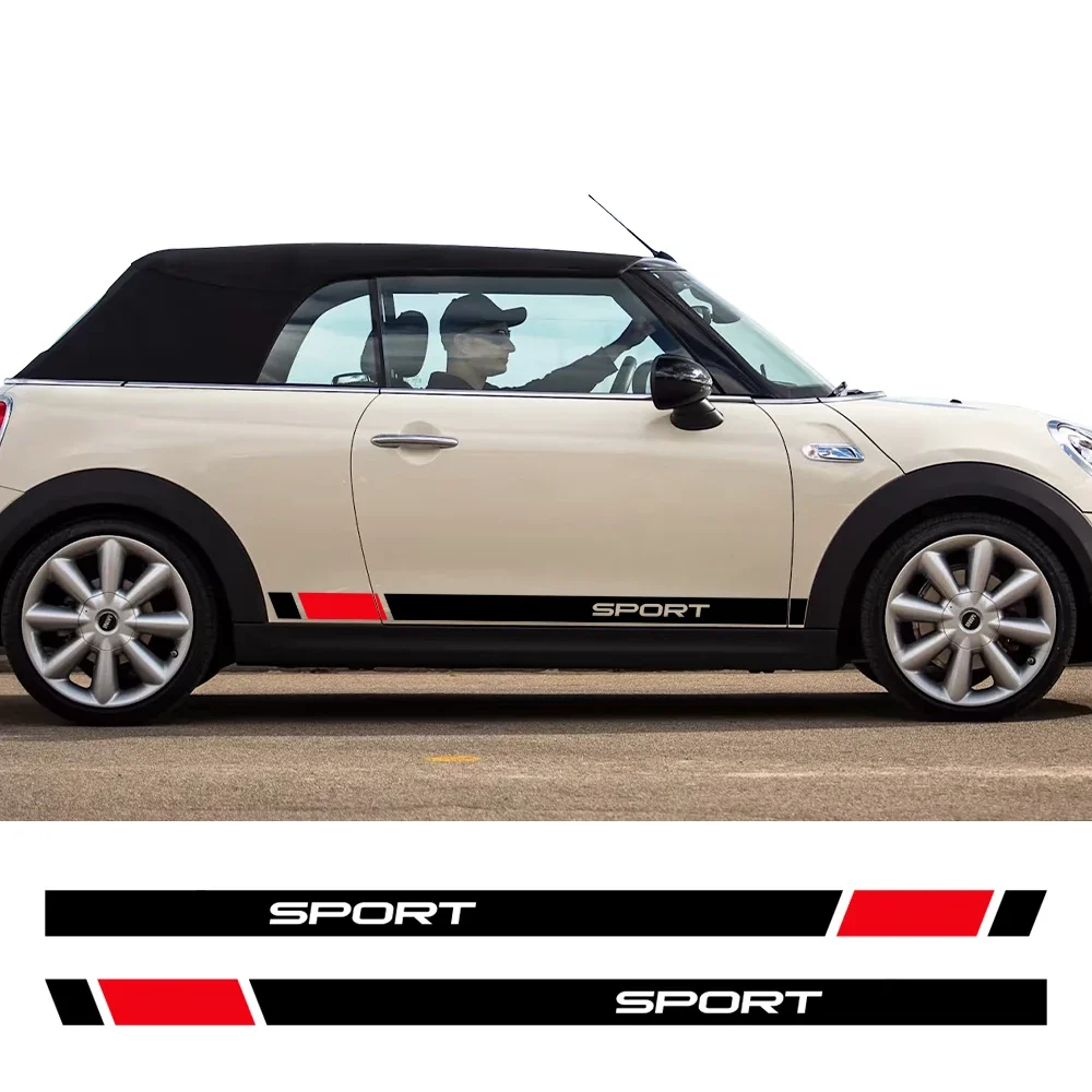 2Pcs Creative Stickers Car Side Door Decal Styling Decor Trim For Mini Cooper S JCW R55 R56 R60 R61 F54 F55 F56 F60 Countryman