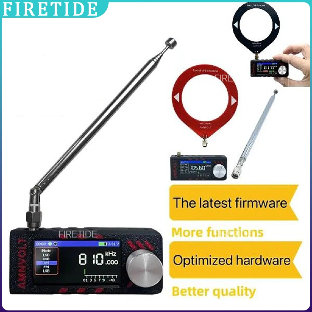 

SI4732 0.5-108mhz Portable Radio LSB USB AM FM FM/AM Pocket Mini Radio 1.9in Screen All Band Radio Receiver HF SW MW VHF Radio