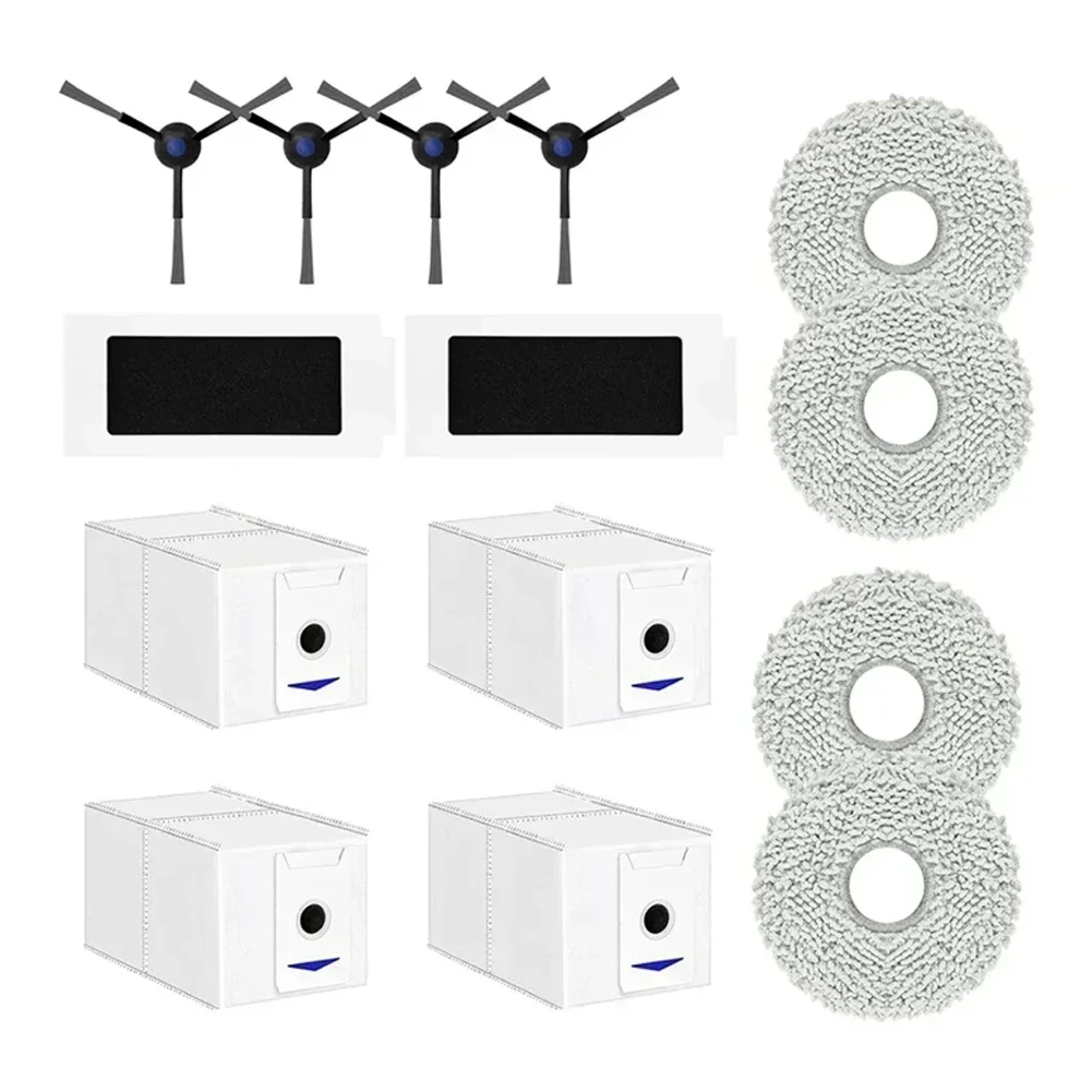 15pcs For Ecovacs For Deebot T30 Pro For Omni Vacuum Cleaner Kit Dust Bag Filter 2*filter  4*side Brush  4*dust Bag  4*rag