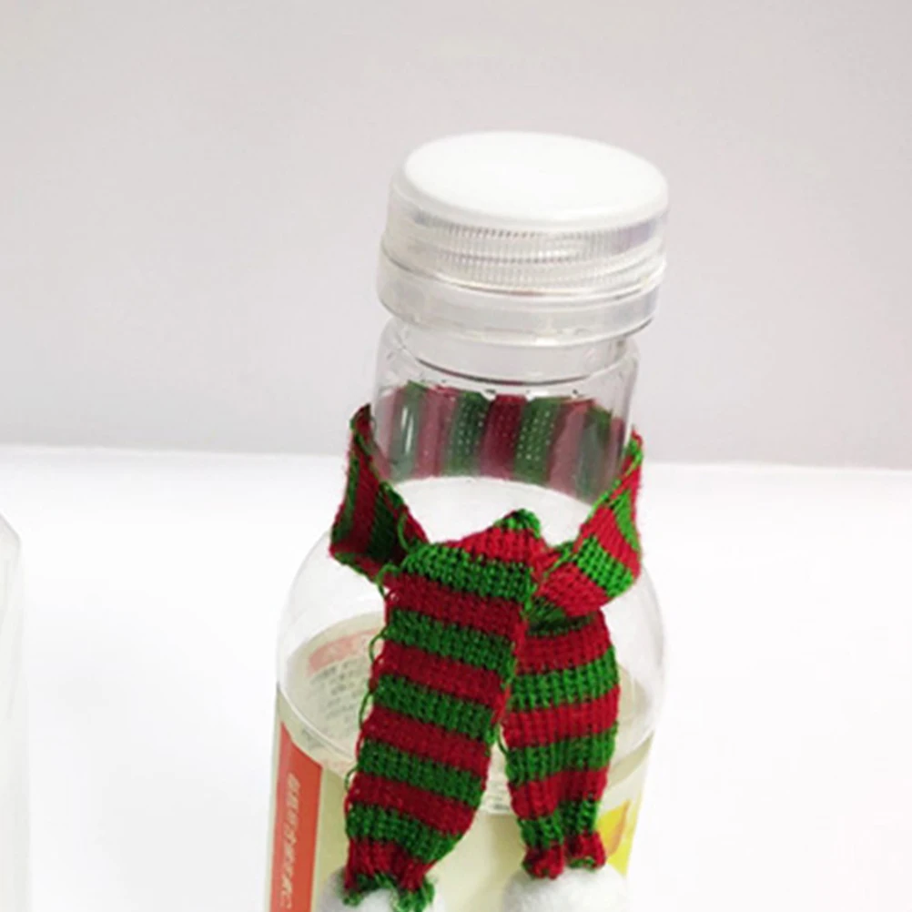 

8 Pcs Pet Scarf Little Accessory Knitted Neckerchief Bottle Decorative Mini Striped Snowman