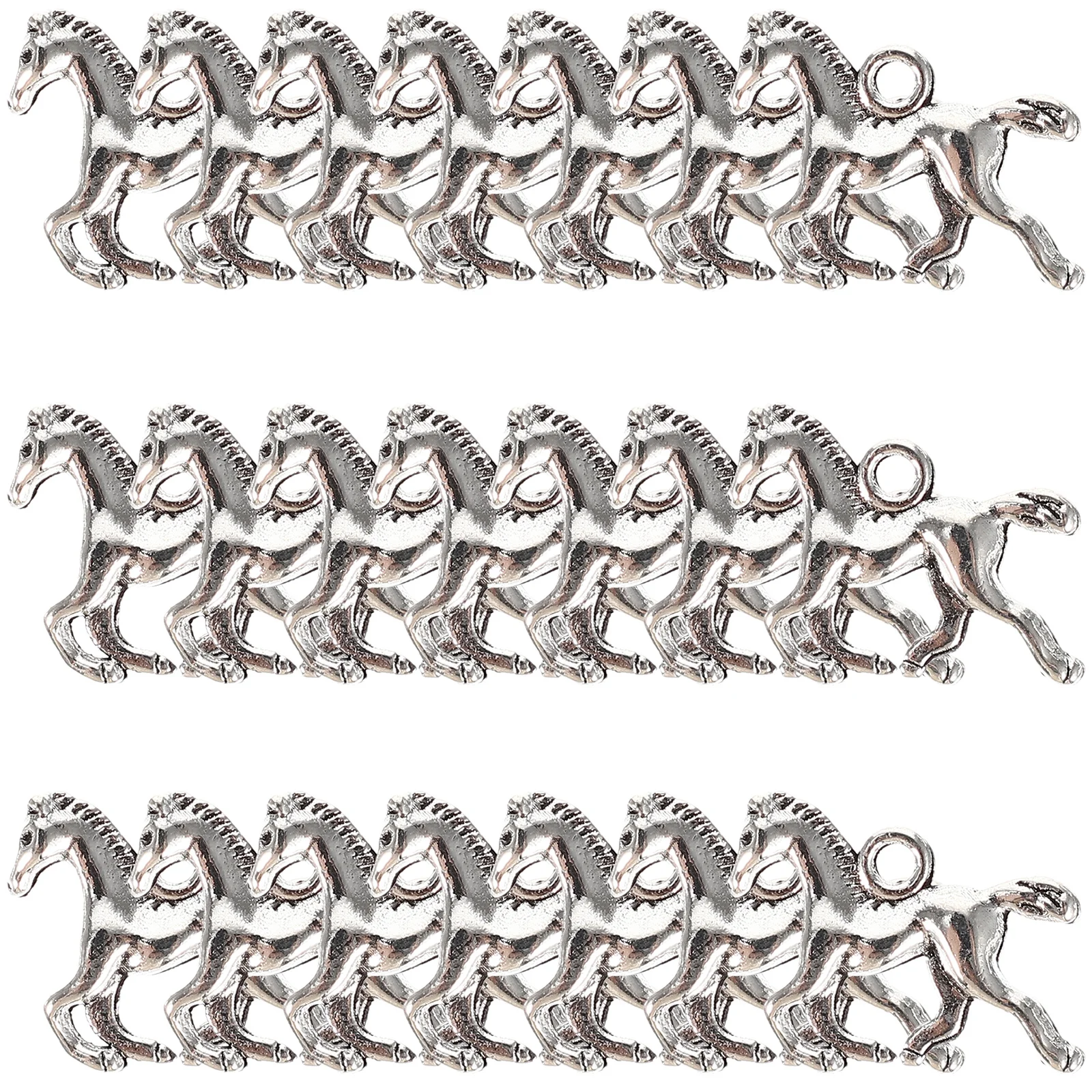

200Pcs DIY Horse Pendant Alloy Jewelry Charms Lightweight Durable Key Ring Hanging Necklace Decor Jewelry Charms