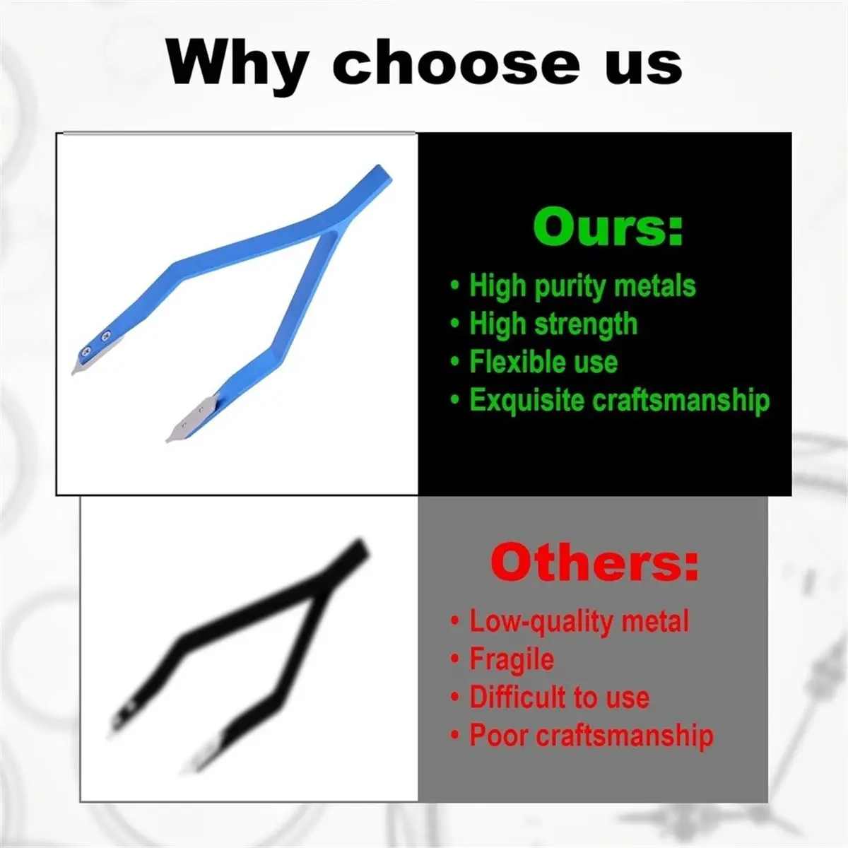 For Watch Spring Bar Tool Aluminum Alloy Tweezers for Maintenance Ear Plier equipment Aluminum Alloy