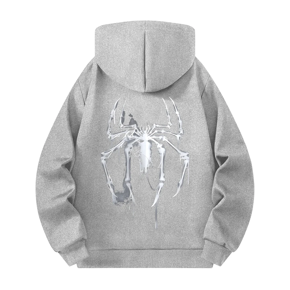 Herren-Halbzip-Hoodie mit personalisiertem Spinnen-Print, Street-Style, lässiger Sweatshirt, Herbst- und Winter-Trend, Fitness- und Pendler-Oberteil – Detail 13