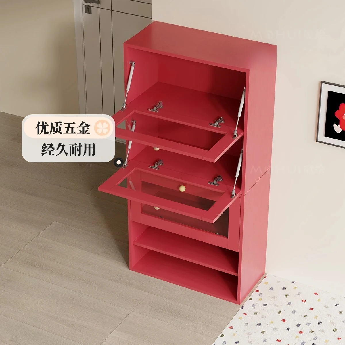 living room lower turn door, entrance cabinet combination stacking cabinet, glass storage cabinet dust-proof