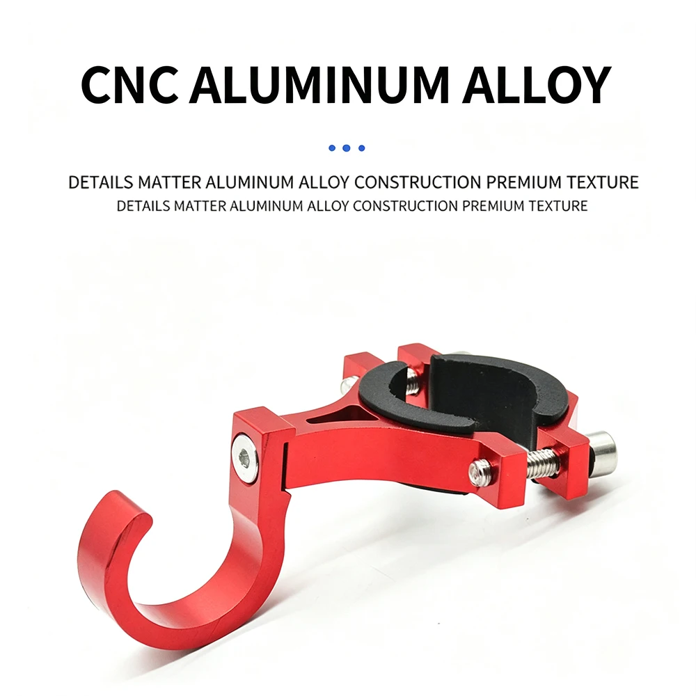 CNC Aluminum Alloy Motorcycle Handlebar Hook 360°Rotatable No‑Drill Helmet Bag Hanger For E‑Scooter Bicycle Universal Accessory
