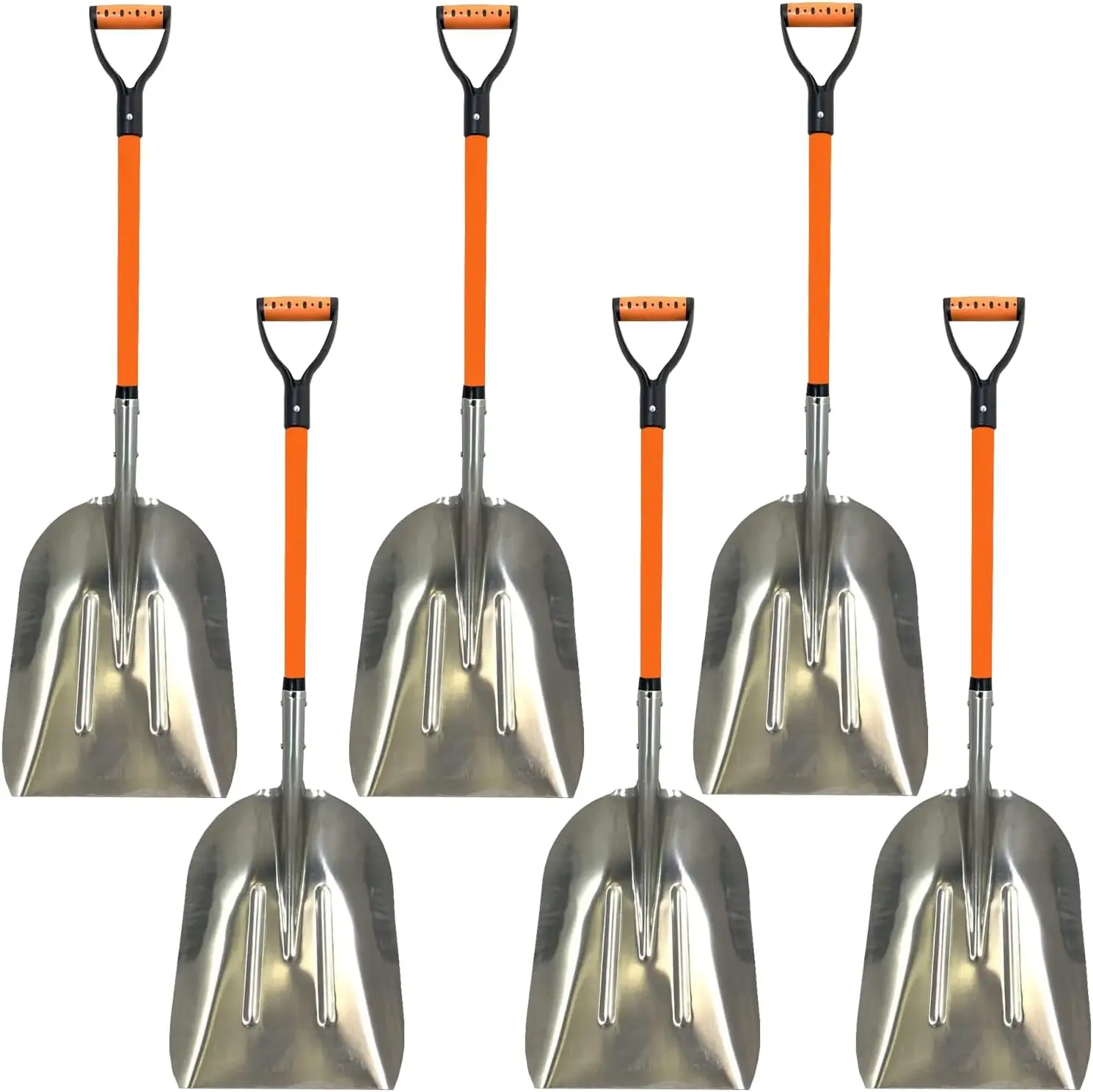 48 inch Snow Shovel with Large Head and Durable Handle. (Scoop Shovel, 1 Pack) (Scoop Shovel, 6 Pack)