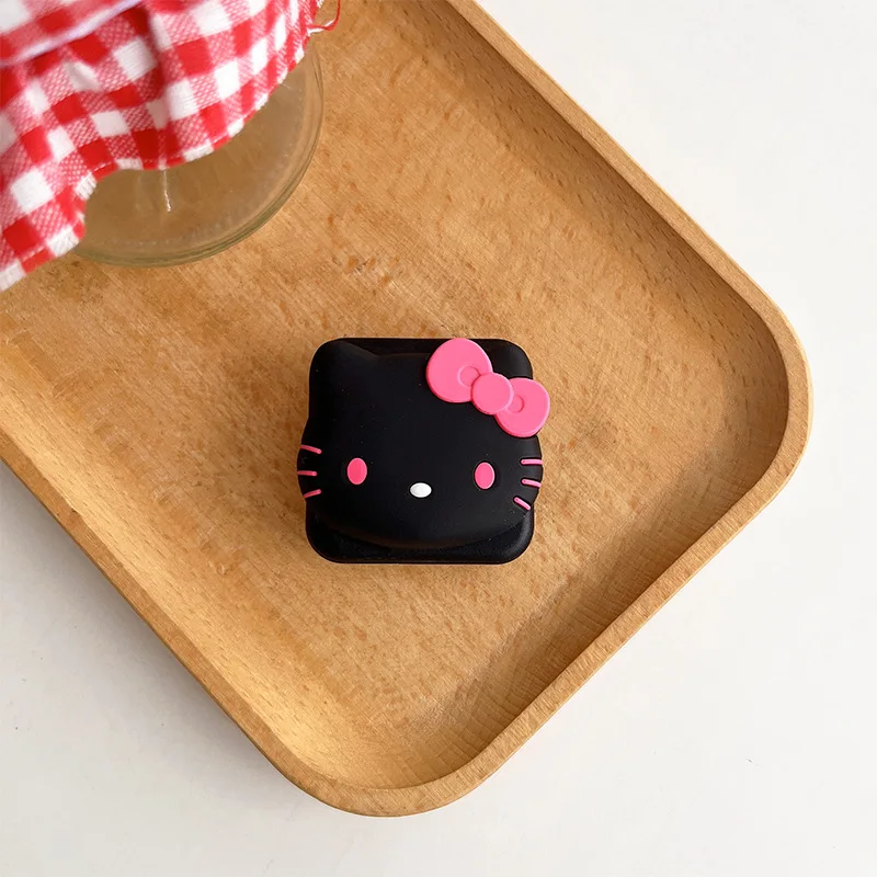 Sanrio Hello Kitty Ins Macaron Color Flip Mirror Phone Grip Tok Smart Tok Holder Ring Y2K Girl Lazy Bracket Clear Stand Socket image 5