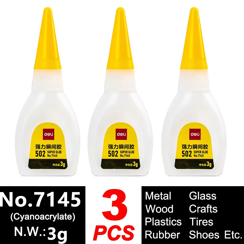 Deli 502 Superlijm Professioneel Sterk Snel Snel zelfklevend Cyanoacrylaat Hardware Metaal Auto's Hout Ambacht Hobby Seconden Bond