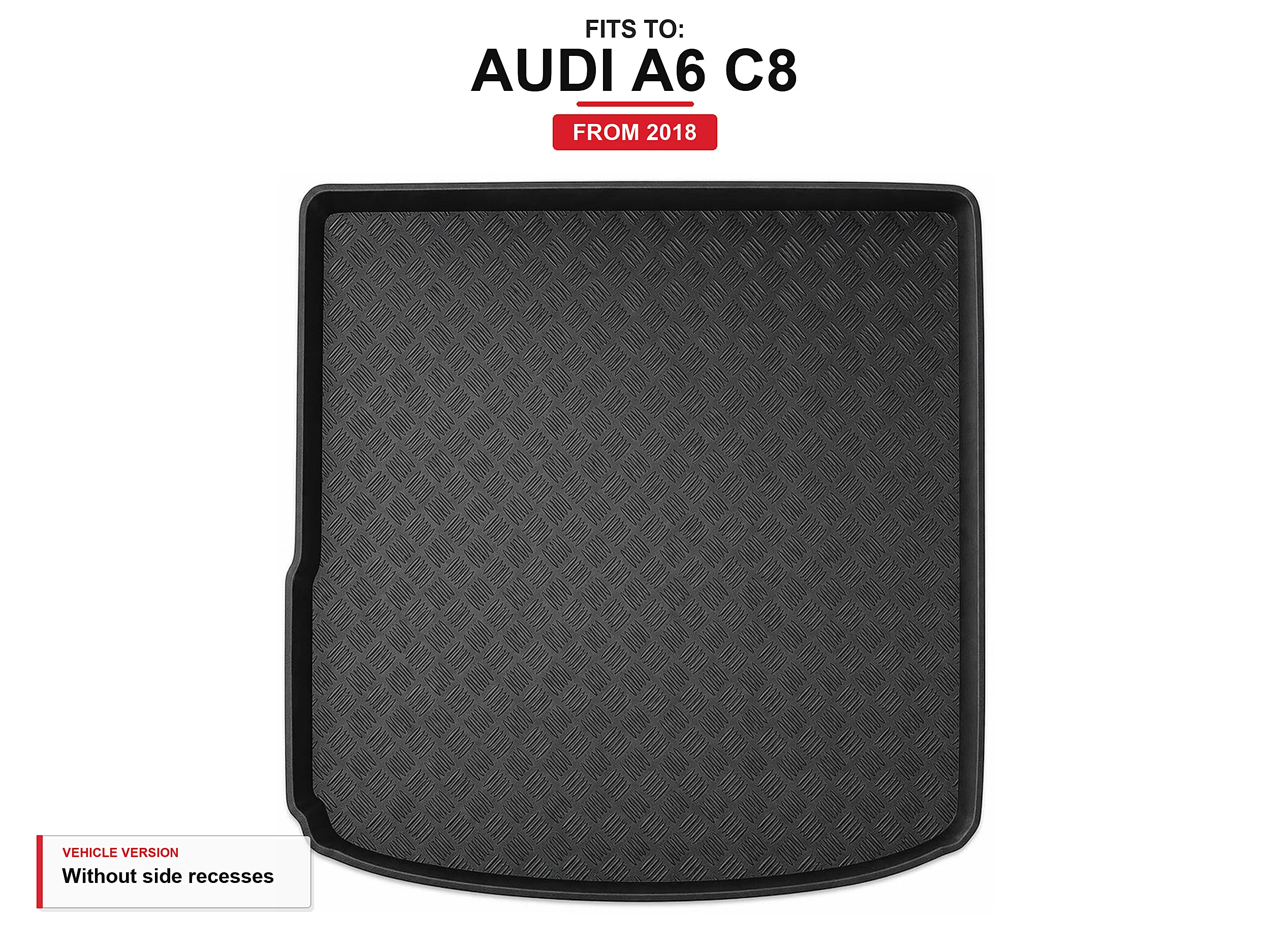 Kofferbakmat met rand voor: Audi A6 C8 2018- Zonder zijranden