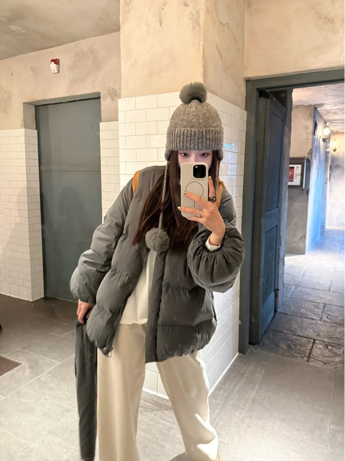 

Свободный повседневный пуховик с круглым вырезом и дизайном «шарф-пузырь», удобный пуховик для женщин, модный, для повседневной носки