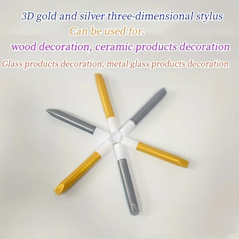 Metallischer 3D-Konturenstift Gold Silber Acrylfarbe Marker Wasserfester Permanentstift für DIY-Handwerk, Nagelkunst, Scrapbooking & Kartenherstellung – Detail 7