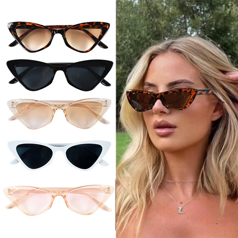 1/4pcs Small Frame Cat's Eye Sunglasses Vintage Leopard Sunglasses Fashion Modern Eyewear Hawaiian Beach Decor Wedding Supplies