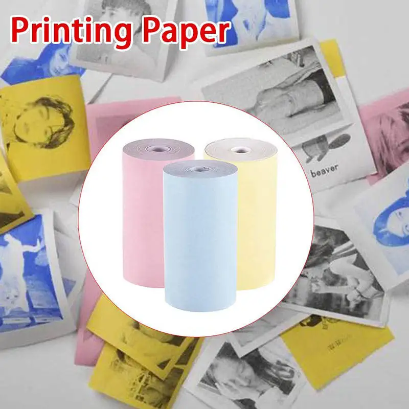 Kids Camera 7-Color Thermal Paper 57x25mm - Non-Stick BPA-Free for Instant Camera/Printers, Travel Diaries/Event Keepsakes