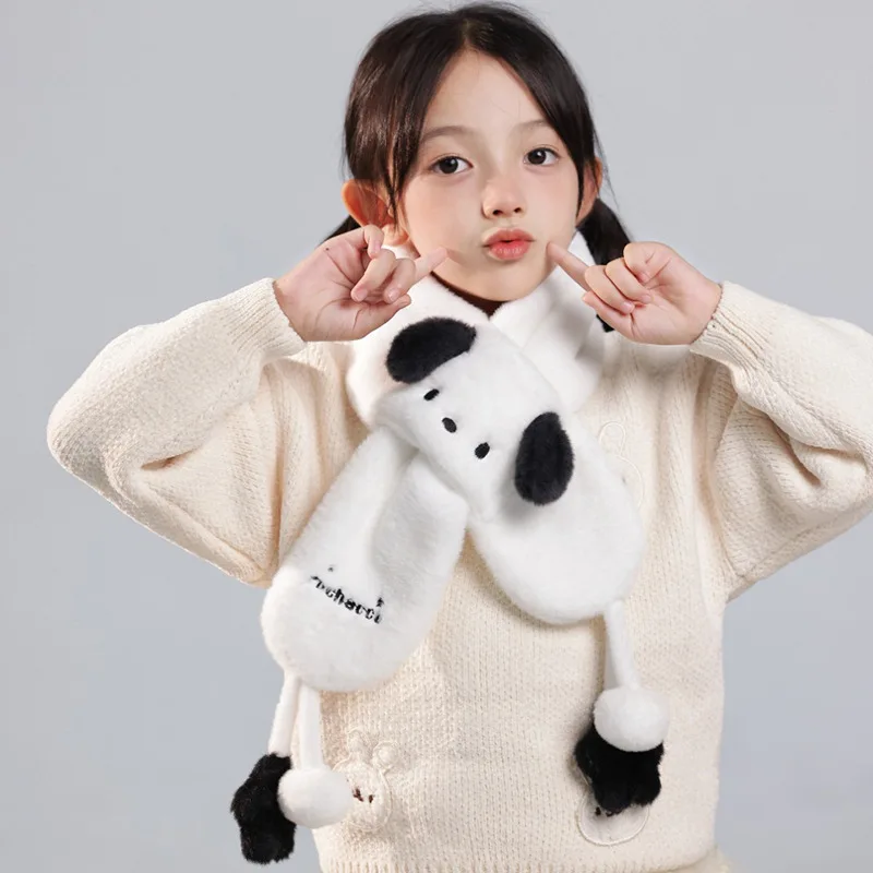 Miniso الأطفال وشاح فروي الشتاء الفتيان والفتيات الطفل وشاح وشاح وشاح الرقبة الحرس الساخن أفخم وشاح الأطفال غطاء الرقبة