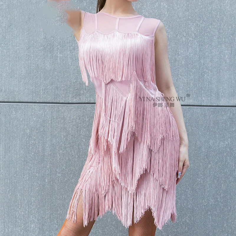 Robe de danse latine pour femmes adultes, jupe de soirée Sexy à franges, compétition de danse latine professionnelle, vêtements de pratique de danse