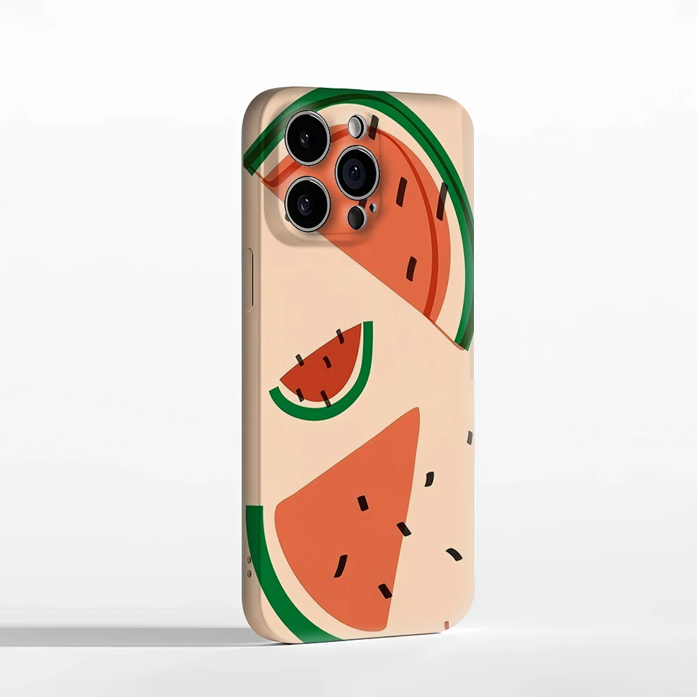 شرائح البطيخ IPhone17 يجب أن يكون لهاتف IPhone 17 16 15 14 13 12 11 Pro Max Plus غطاء خلفي مزدوج الطبقة