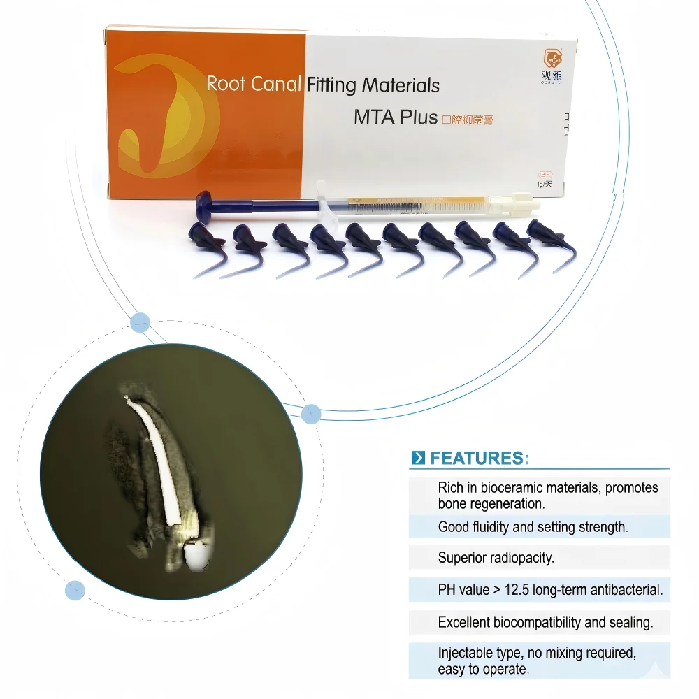 

MTA Plus Bioceramic Root Canal Fitting Material GUANYA Antibacterial Injectable Paste High Radiopacity&Bio-Regenerative 1g
