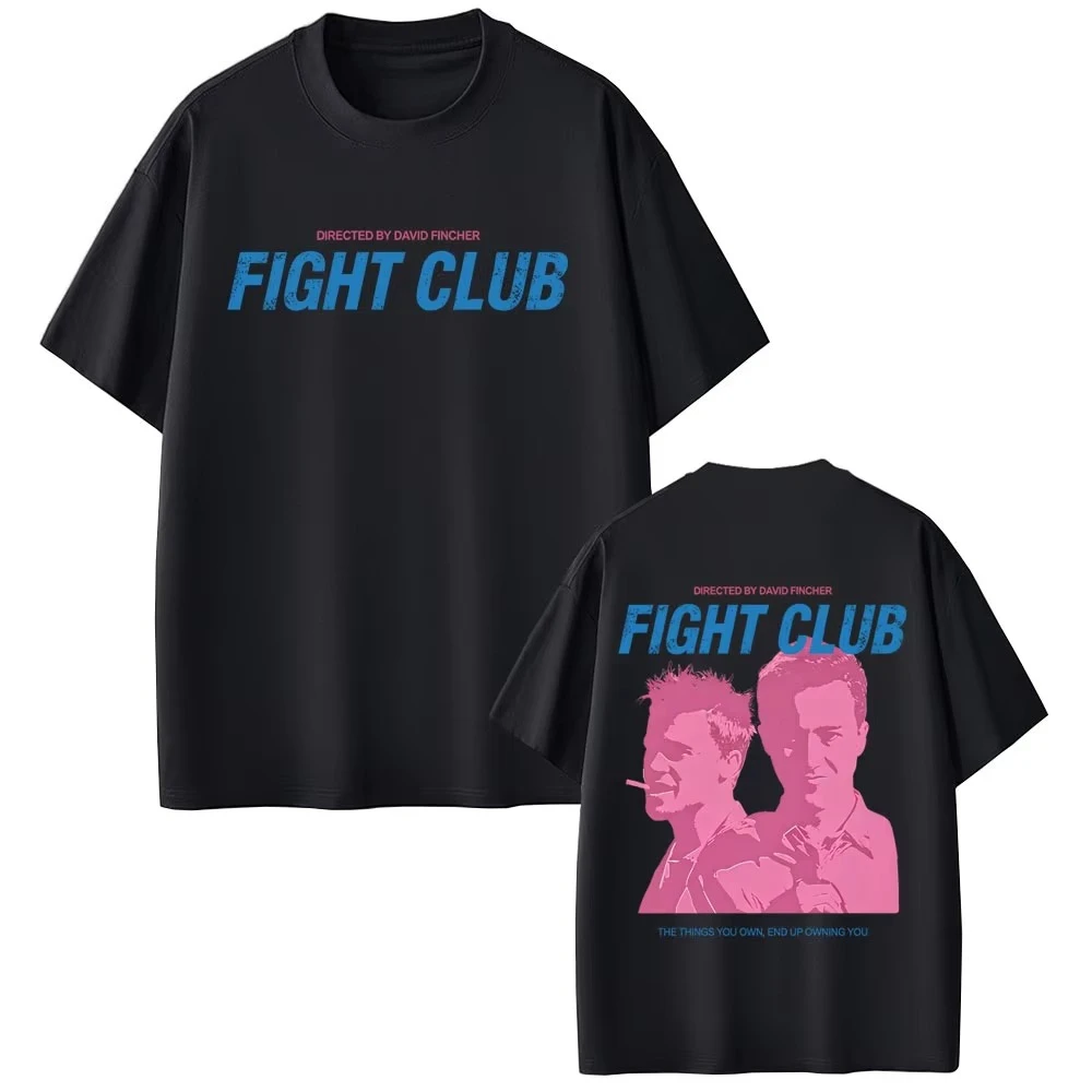 2026 Sommer Bestseller Film Fight Club Grafik T-Shirt Y2K Herren Damen Lässiges Vintage T-Shirt Hip Hop Streetwear Übergroßes T-Shirt – Detail 5