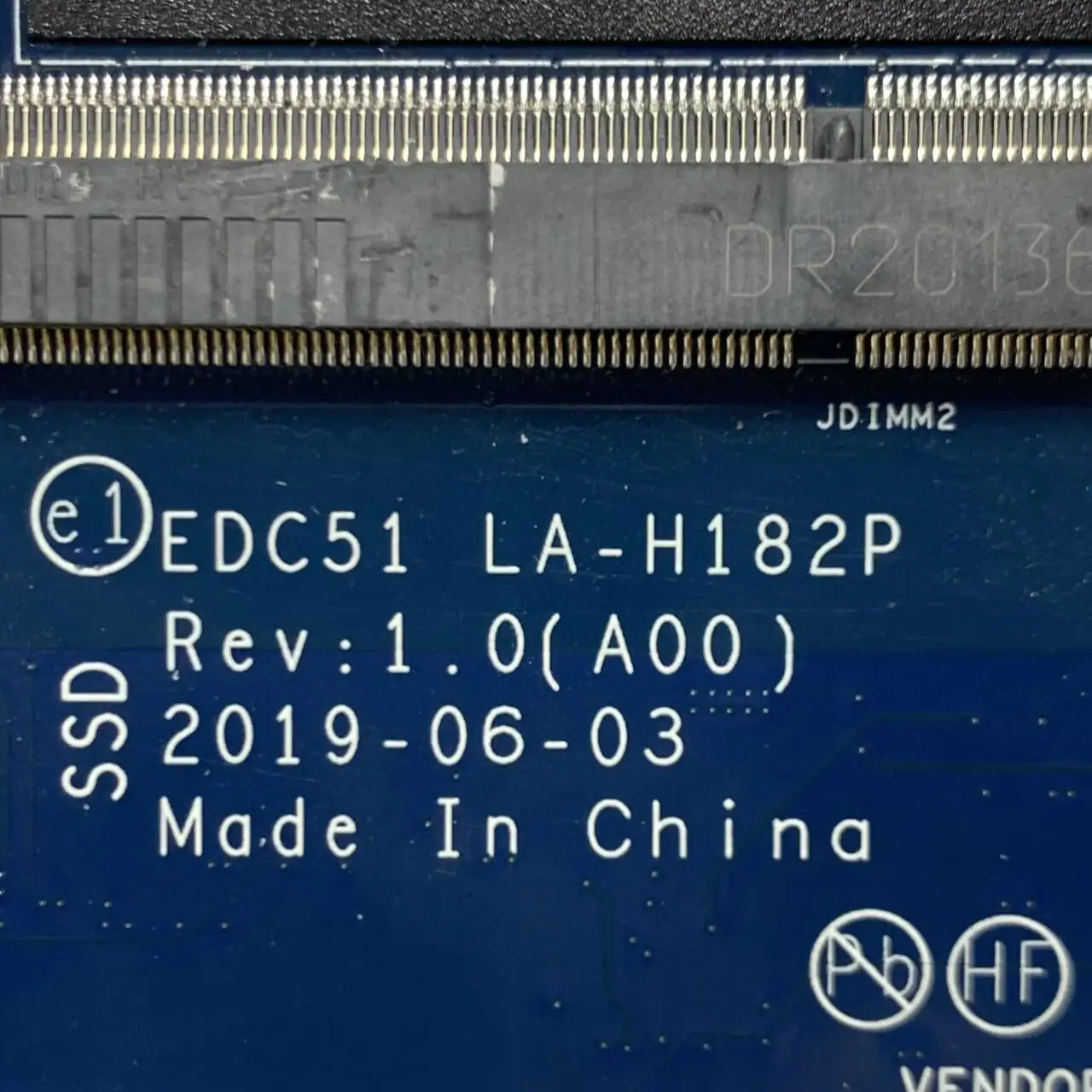 Para dell 3541 placa-mãe do portátil edc51 LA-H182P CN-0DTNGJ 0dtngj dtngj mainboard com srfcn I7-9850H cpu N19M-Q3-A1 100% testado ok