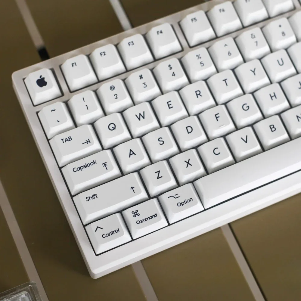 Imagem -03 - Mac Estilo Keycap Conjunto para Teclado Mecânico Pbt Personalizado Minimalista Branco Perfil Cereja 68 75 84 104