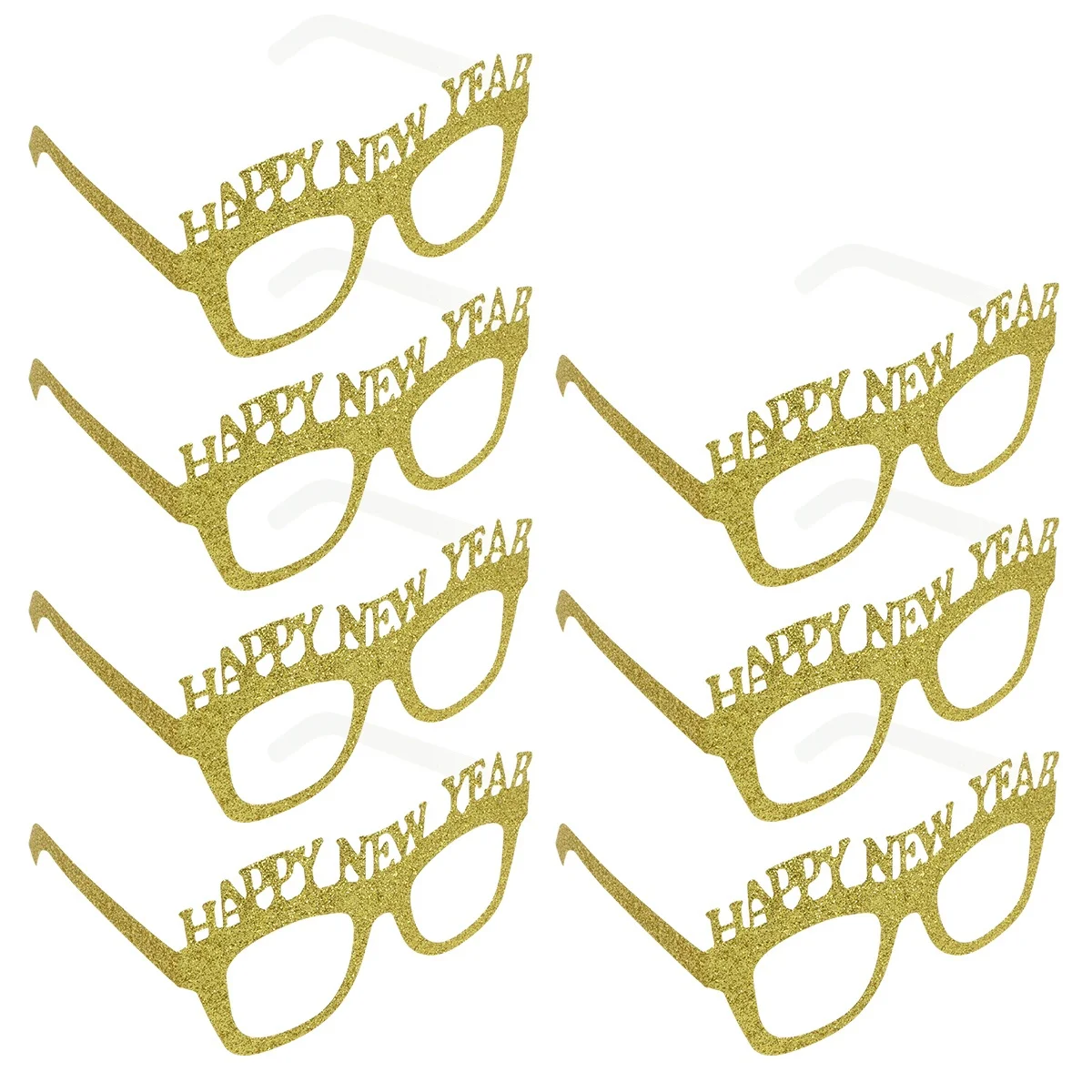 

10Pcs Gold Glitter Eyeglasses New Year Celebration Party Decorative Glasses Photo Prop Fashion Accessory Glitter Eyeglasses