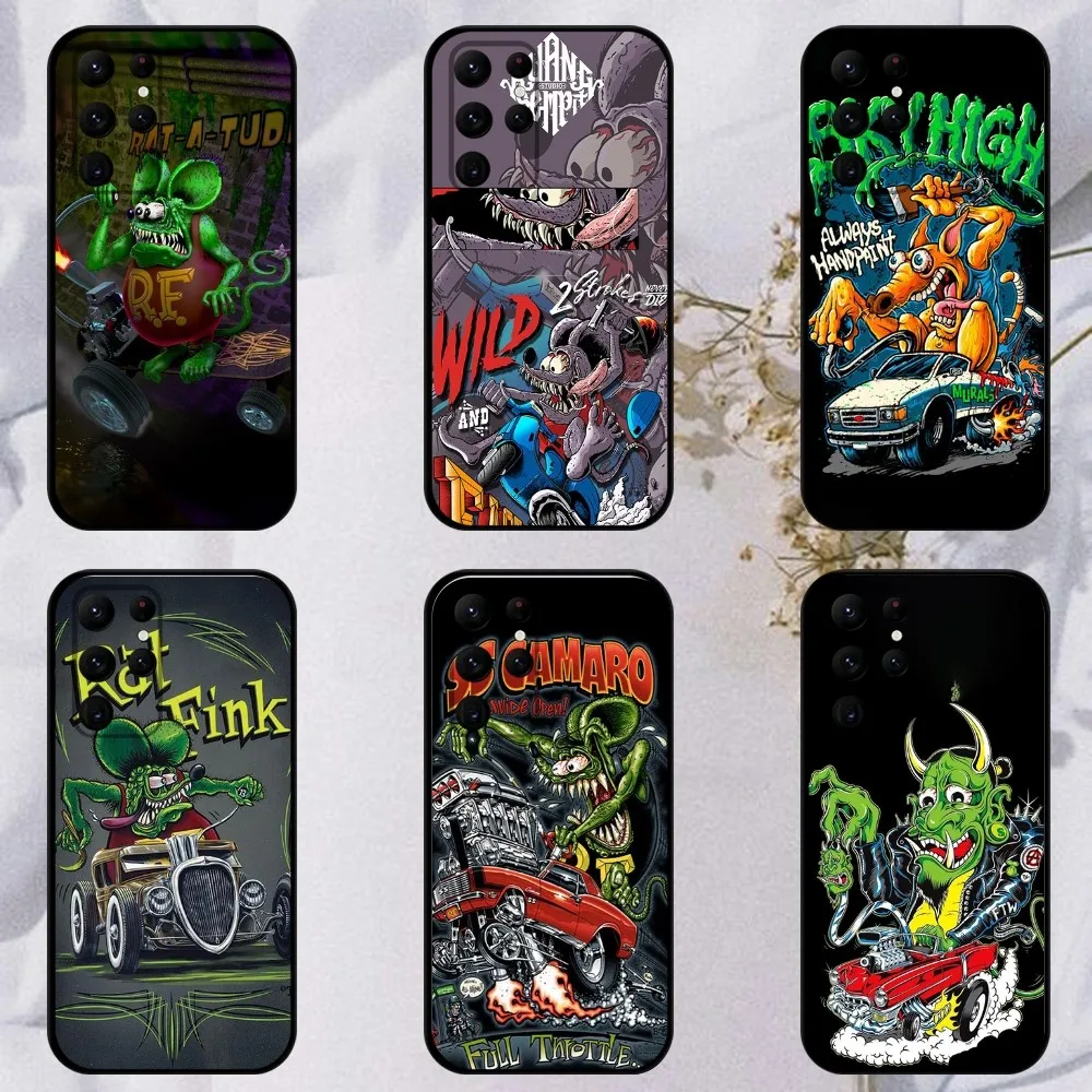 

Tales Of The Rat Fink Art Phone Case For Samsung S23,23,22,30,21,10,9,Note20 Ultra,Lite,Ultra,5G,Plus,FE,Black Soft Case